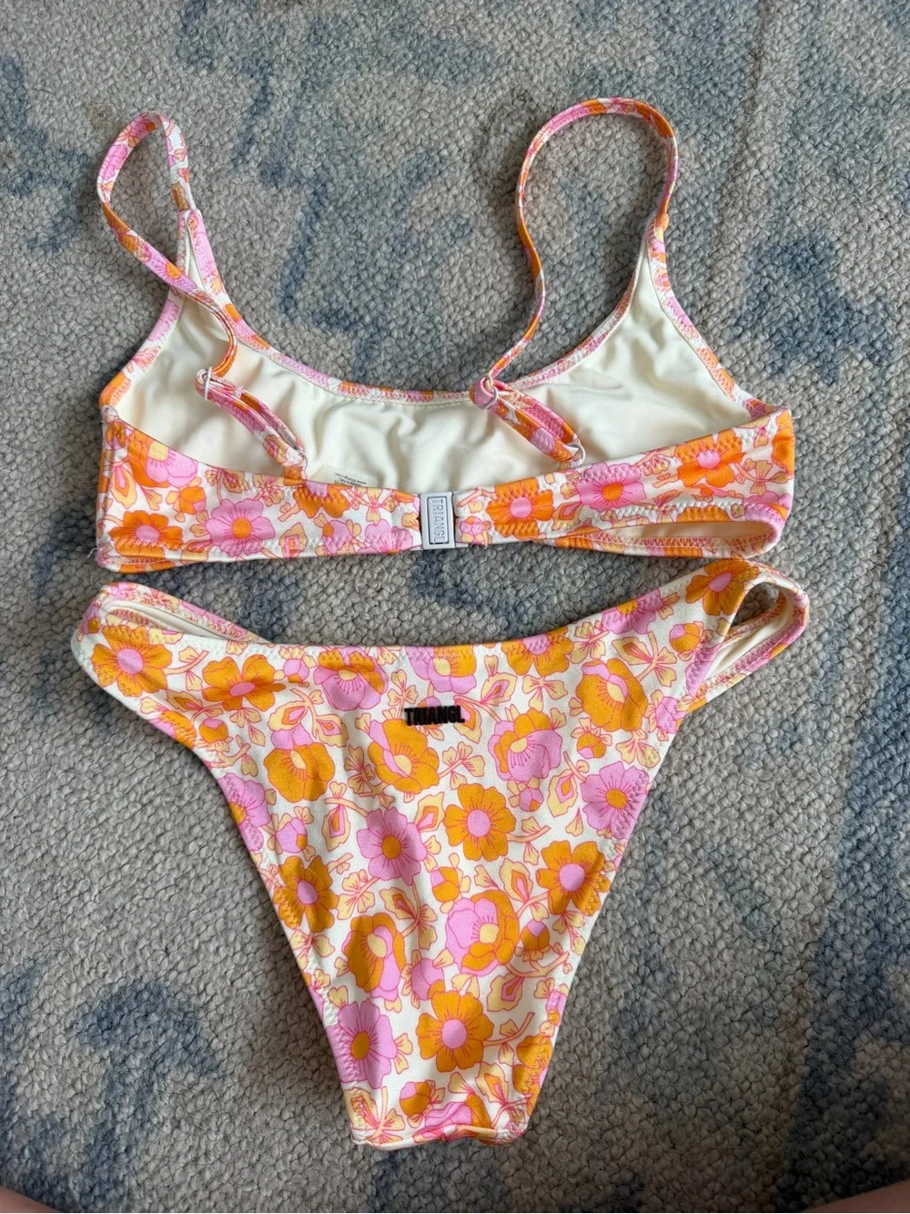 triangl swimwear Floral Bikini Set - Pink & Orange